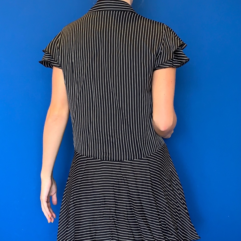 Alice + Olivia Black White Striped Dress - Picture 3 of 7